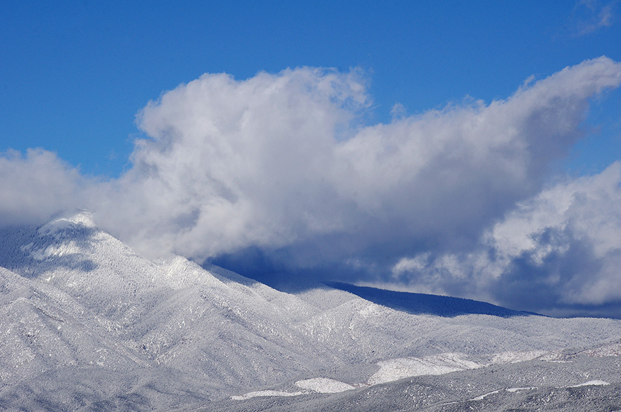 Taos Pueblo land in snow