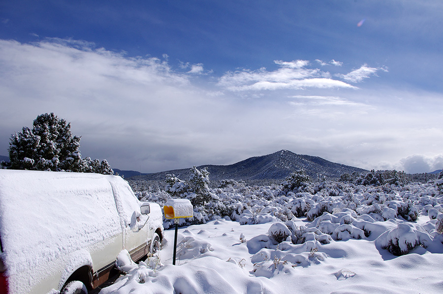 snowy mountains outside Taos