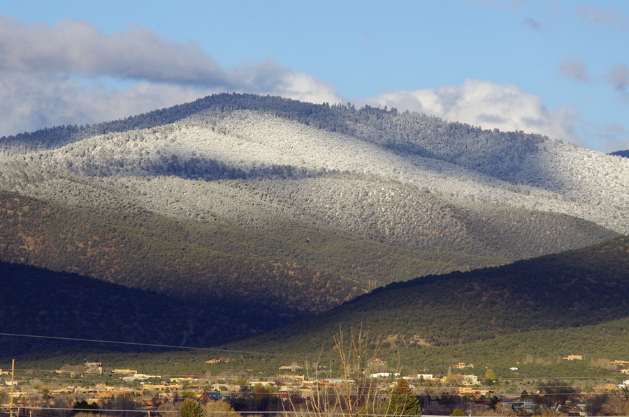 snowline on Talpa hills near Taos, NM