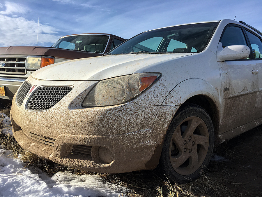 muddy car