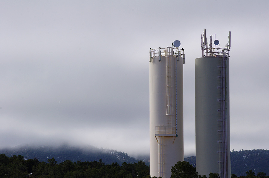 water towers south of Taos, NM