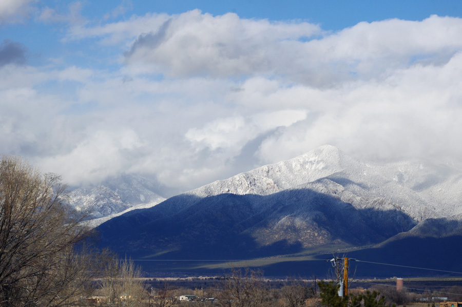 Winter shot of west slope of Taos Mountain