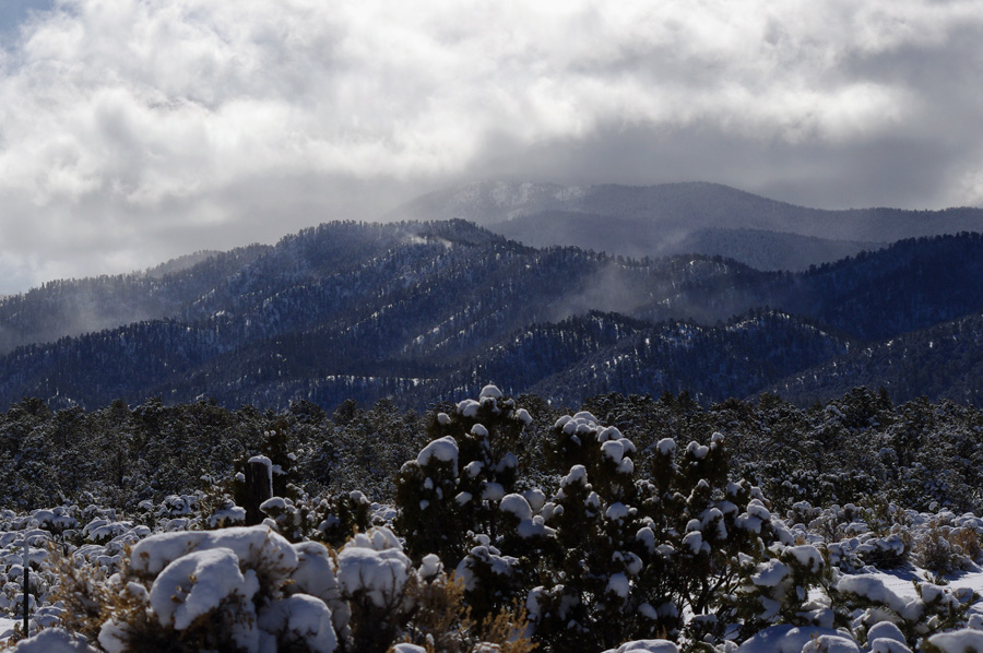 Picuris Peak in the snow south of Taos, NM