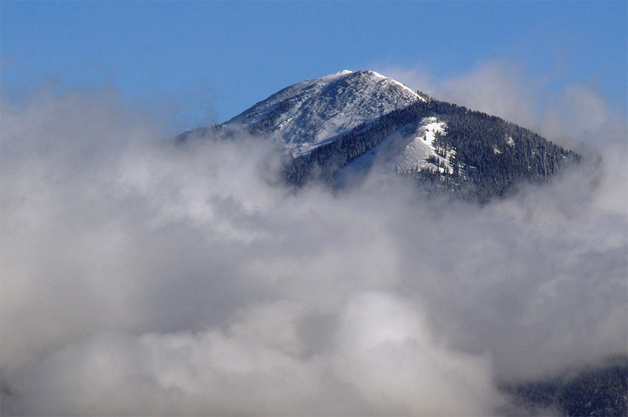 Taos Mountain in the clouds