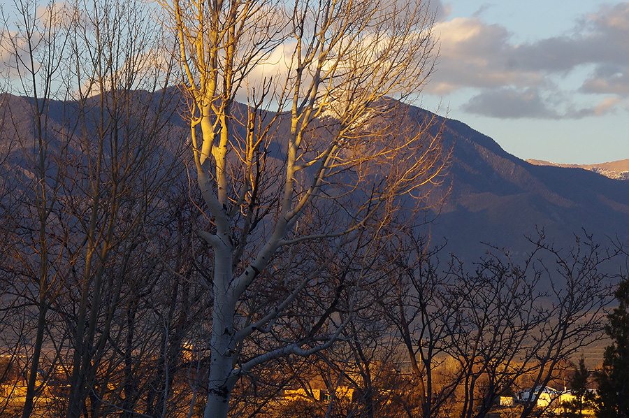 Sunset scene with Taos Mountain