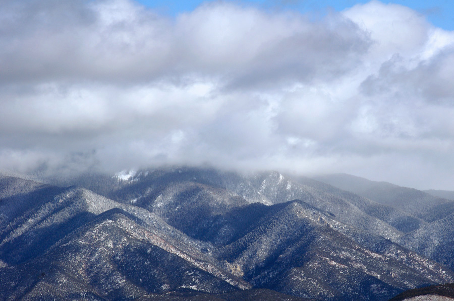 Lower slopes of Taos Mountain in the snow