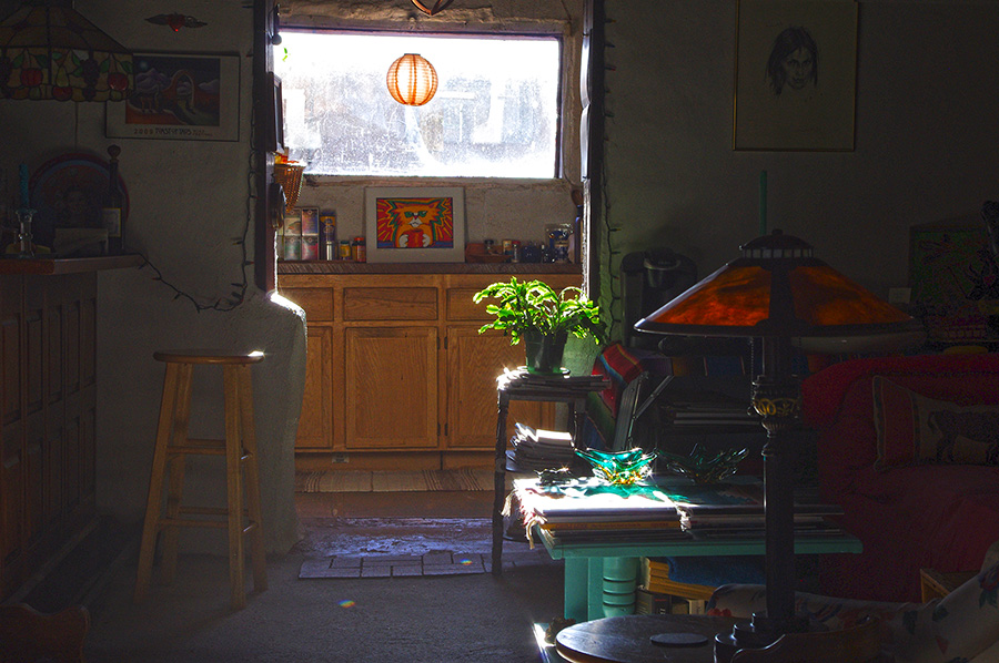 old adobe interior in Taos