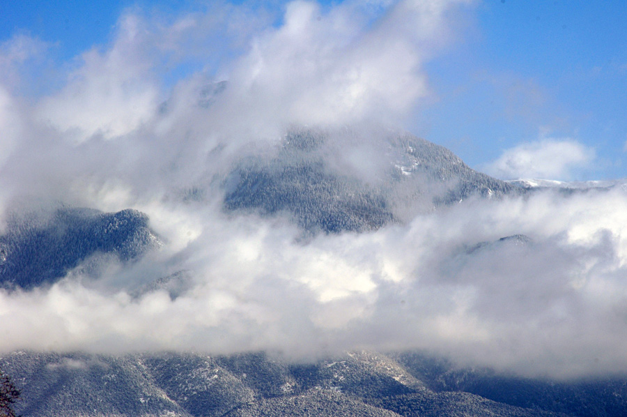 Taos Mountain in the clouds