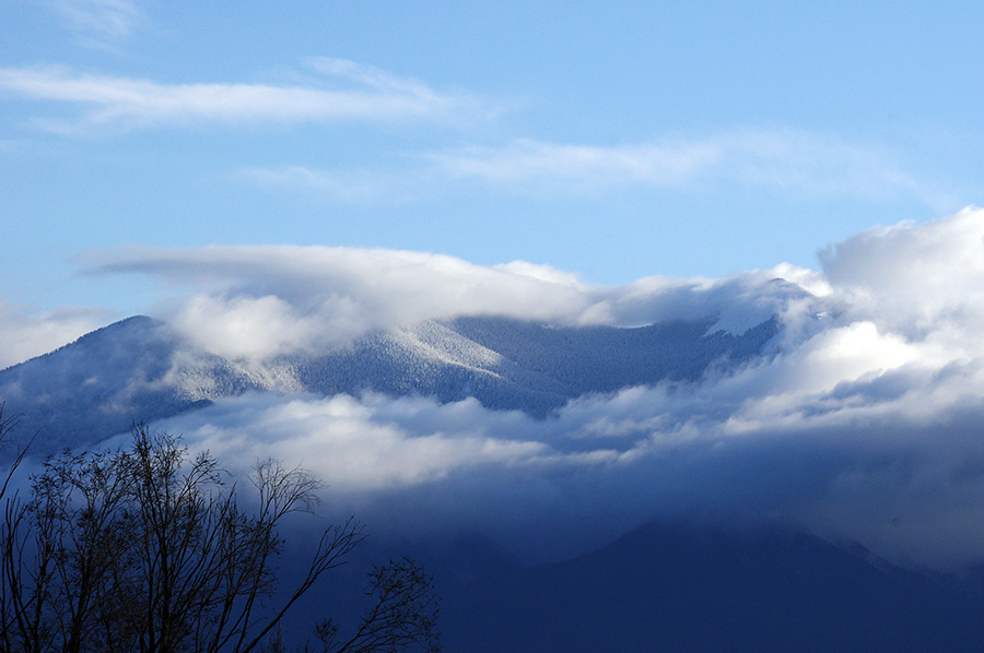 Taos Mountain in the clouds