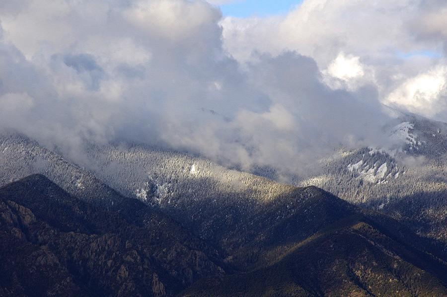 Taos Mountain in the clouds