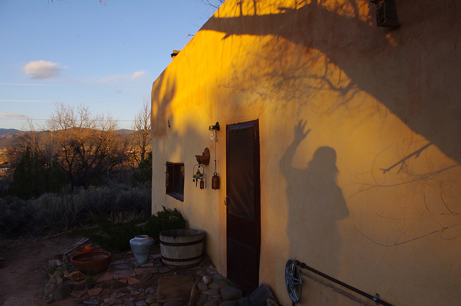 shadow on adobe wall