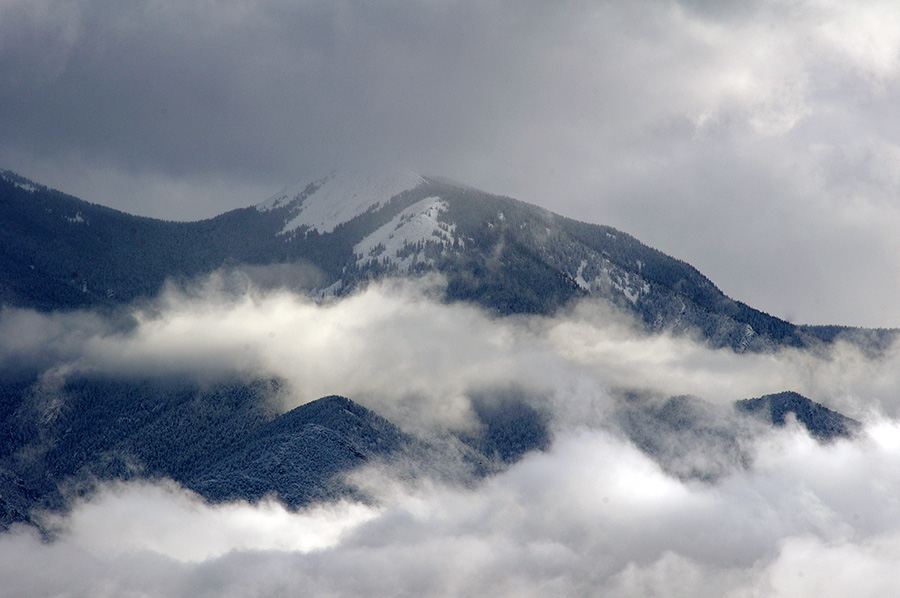 Taos Mountain in the clouds