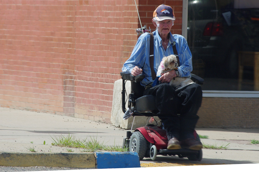 cool old guy in electric wheelchair