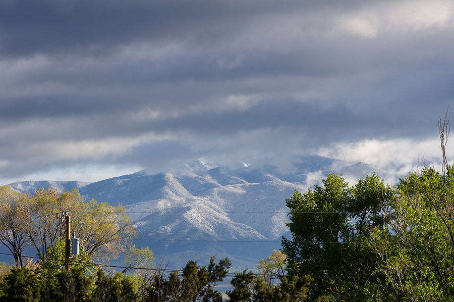 Taos Mountain in the clouds
