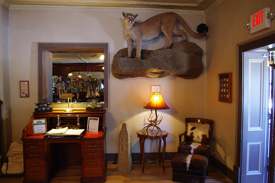 lobby of the St. James Hotel in Cimarron, NM