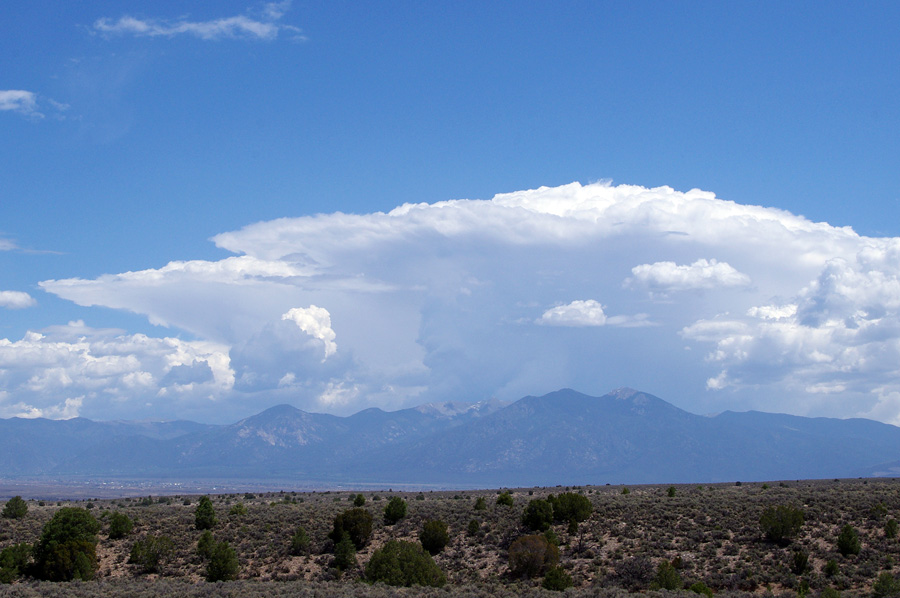 thunderstorm over Taos Mountain
