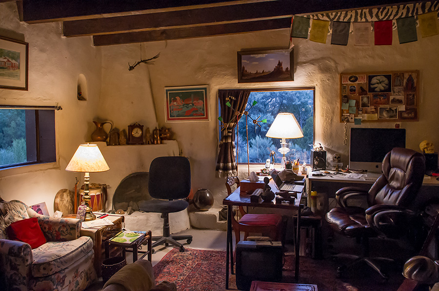 interior of old adobe near Taos, NM