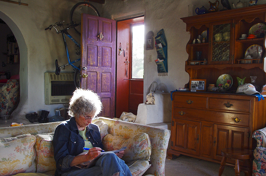 interior of old adobe in Taos, NM