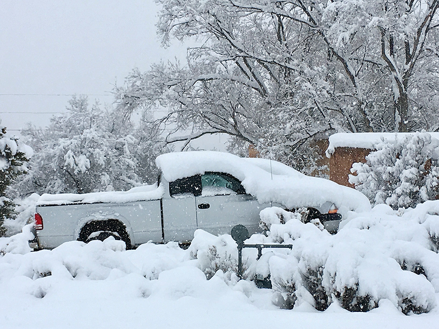 snowy Taos scene