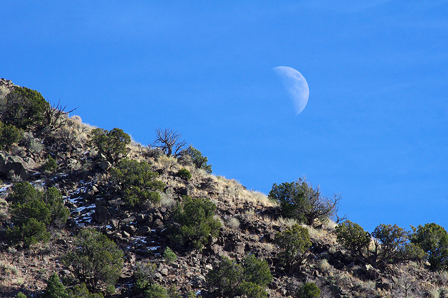 moon over the canyon near PIlar