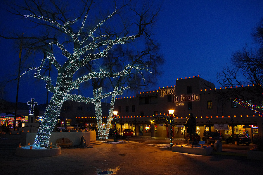 Taos Plaza at Xmas