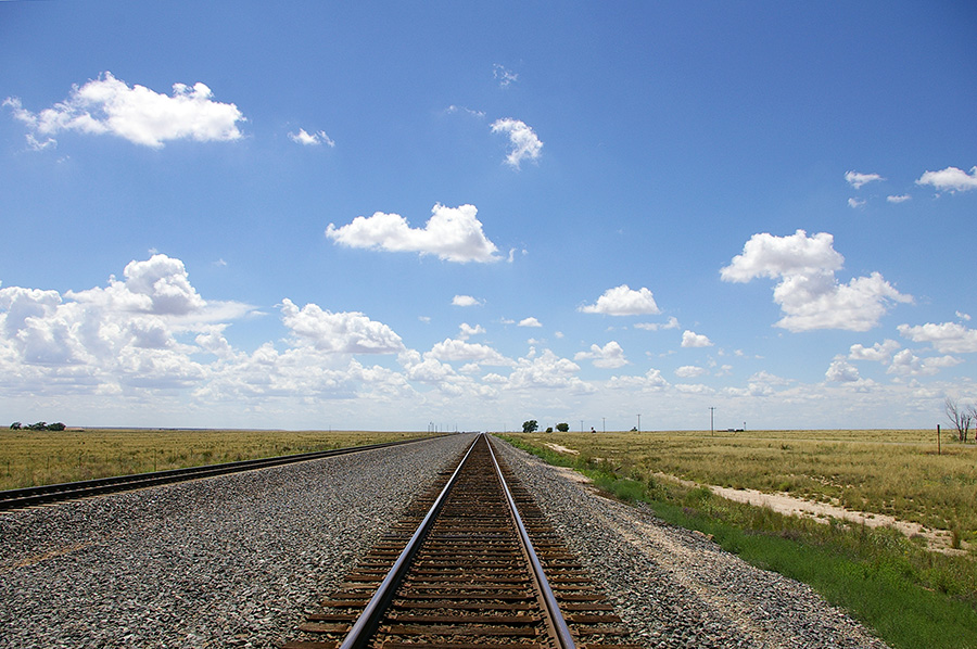 Railroad tracks in Texas