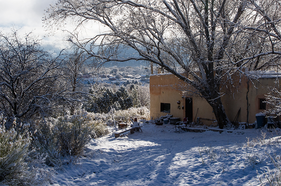 snowy Taos scene