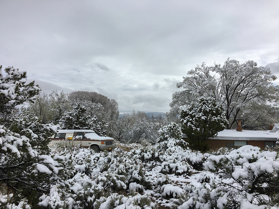 snowy April in New Mexico