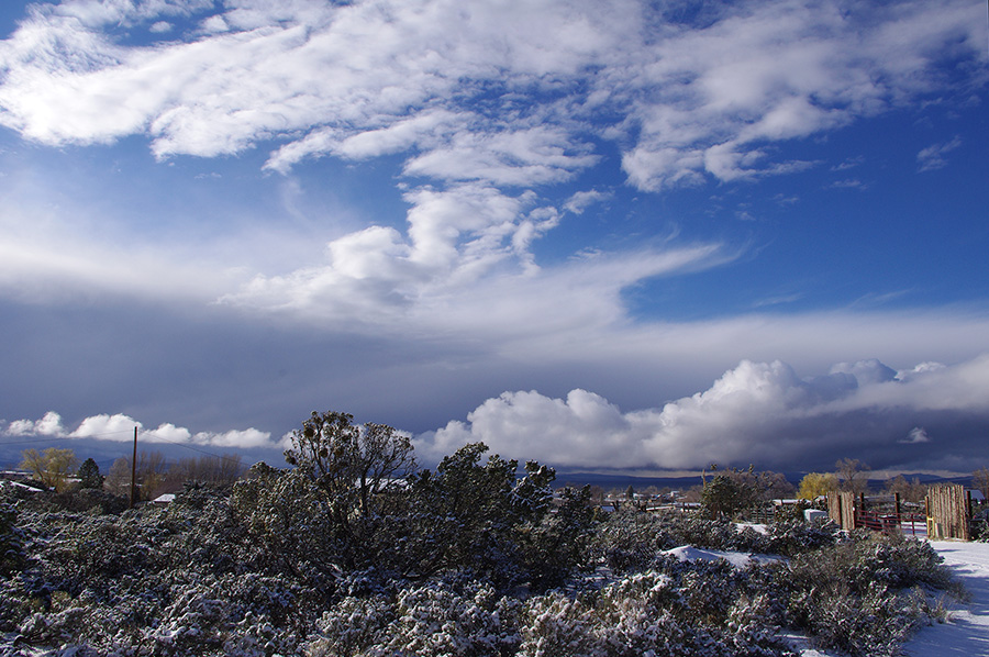 winter-like sky on April 3rd in Taos, NM