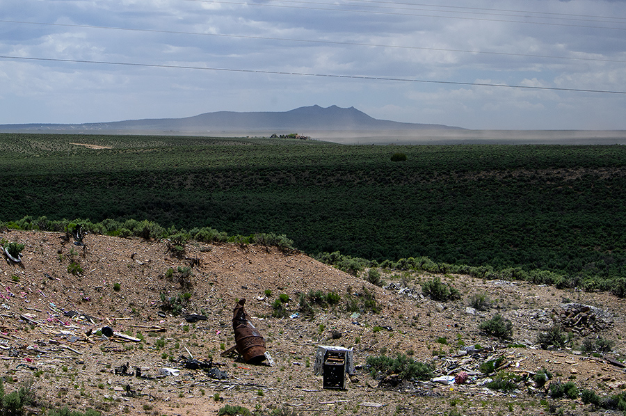 garbage dump and vista near Taos