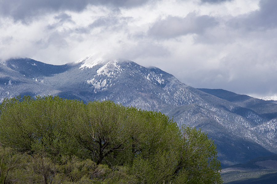 Taos Mountain in mid-spring