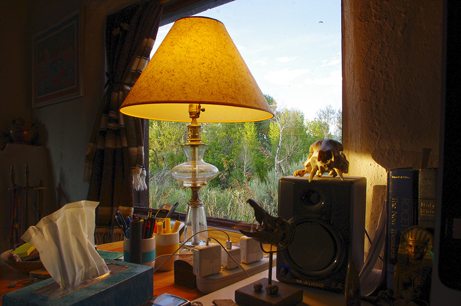 lamp on table in Taos, NM